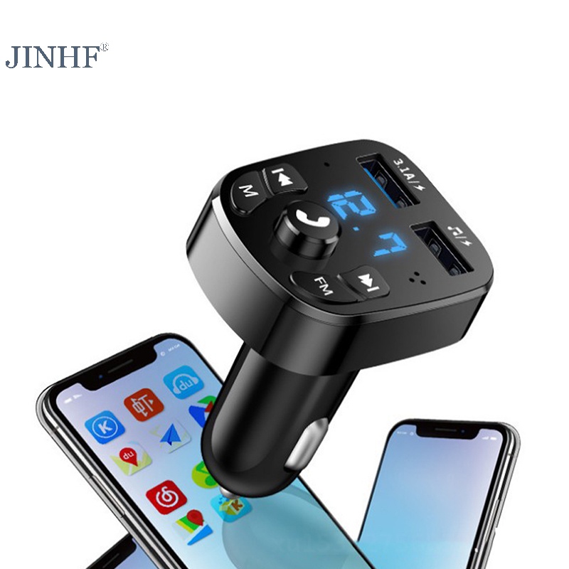 Jimf Tẩu Sạc Hai Cổng usb bluetooth Kiêm Máy Nghe Nhạc mp3 Dùng Trong Xe Hơi