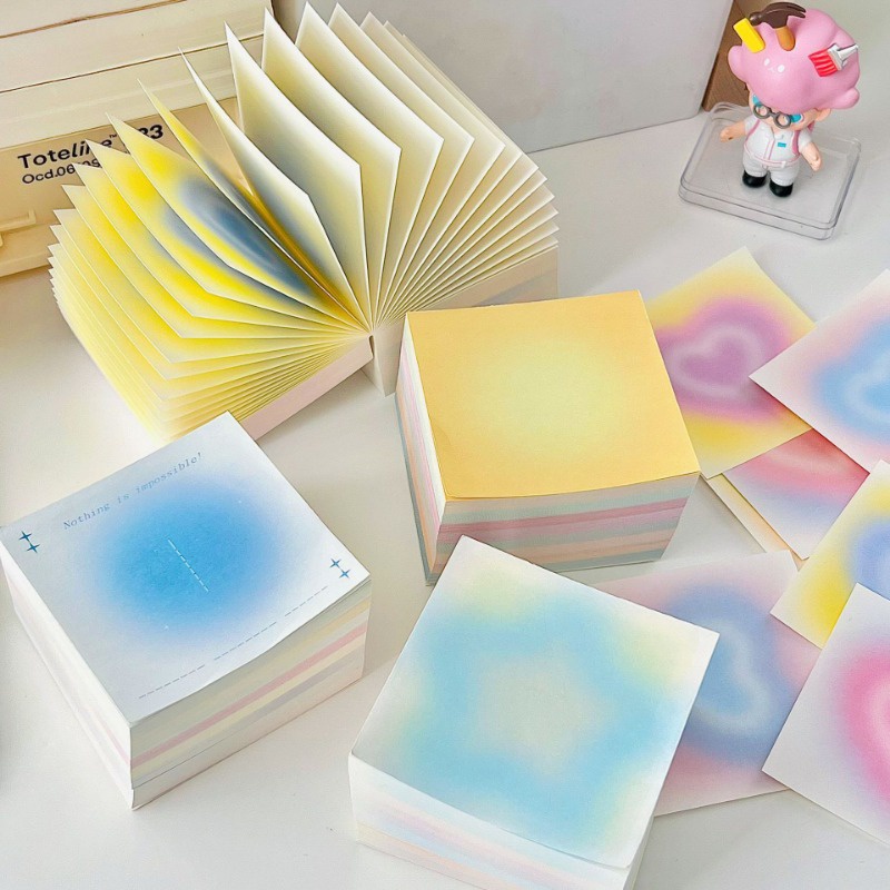 Set 400 Tấm Giấy Ghi Chú Màu gradient Trái Tim Dễ Thương
