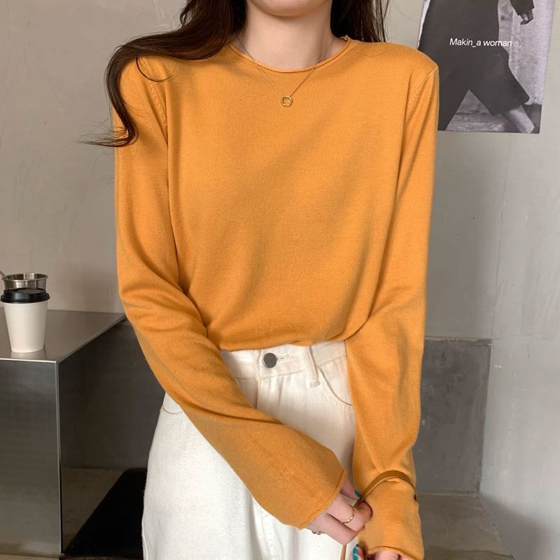 Áo Dệt Kim Tay Dài Dáng Rộng Thời Trang Xuân Thu 2023 Mới Cho Nữ