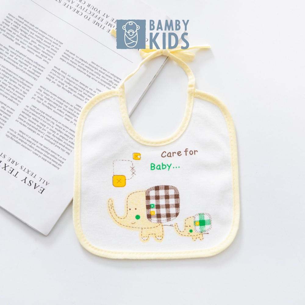 Yếm rãi vuông dây buộc cho bé Bambykids