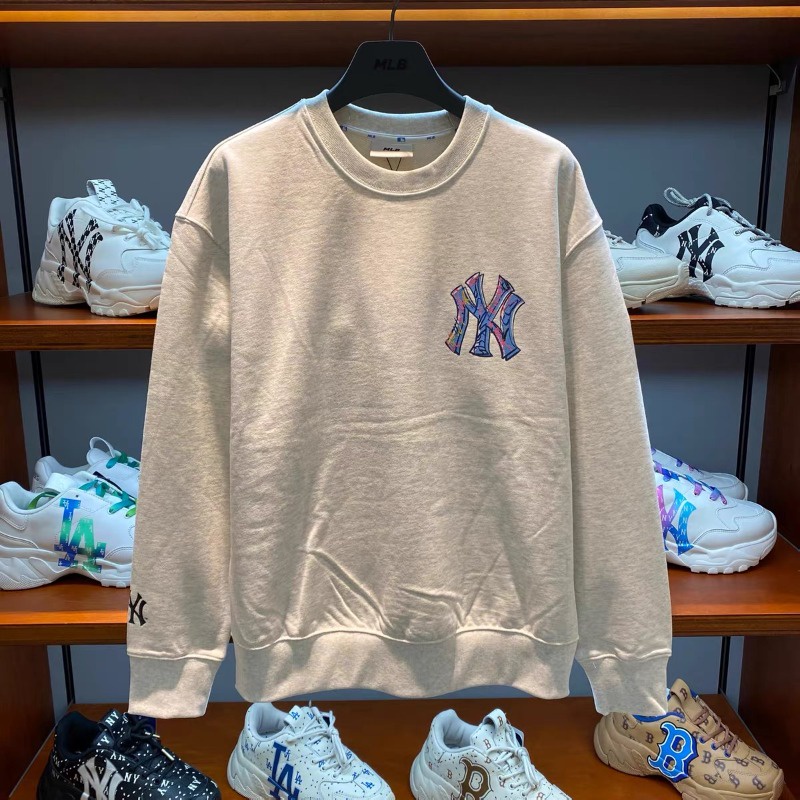 Mlb Áo Hoodie Dệt Kim In logo ny 100% Chính Hãng Thời Trang Cho Nam Và Nữ