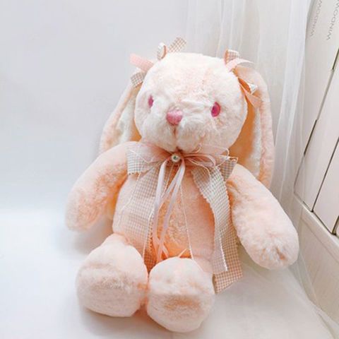 Panda~Búp bê sang trọng dễ thương Búp bê thỏ tai dài lolita cô gái trái tim houndstooth búp bê thỏ trắng búp bê mềm búp bê thỏ gối búp bê quà tặng sinh nhật cho bé gái búp bê gối 0209