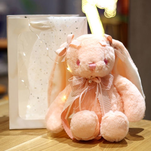 Panda~Búp bê sang trọng dễ thương Búp bê thỏ tai dài lolita cô gái trái tim houndstooth búp bê thỏ trắng búp bê mềm búp bê thỏ gối búp bê quà tặng sinh nhật cho bé gái búp bê gối 0209