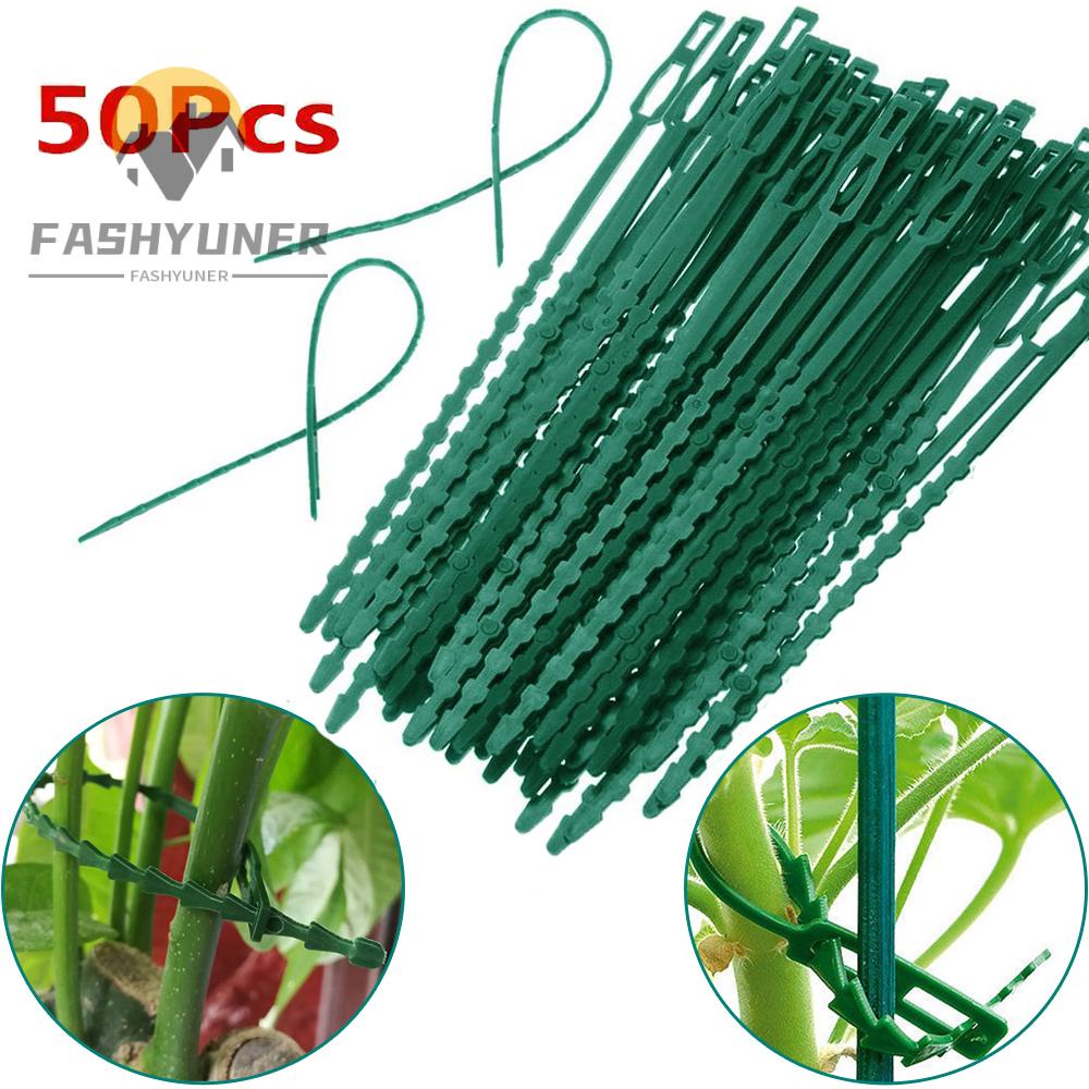 Set 50 dây rút nhựa WUWOWU FASHYUNER có thể điều chỉnh hỗ trợ trồng cây dây leo