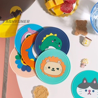 FASHYUNER Miếng lót ly Silicon cách nhiệt chống trượt siêu bền họa tiết hoạt hình đáng yêu cho nhà bếp