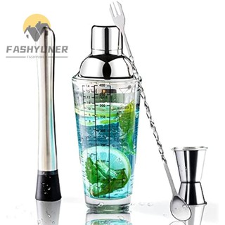 Fashyuner bình lắc pha chế rượu cocktail bằng thủy tinh dung tích 400ml