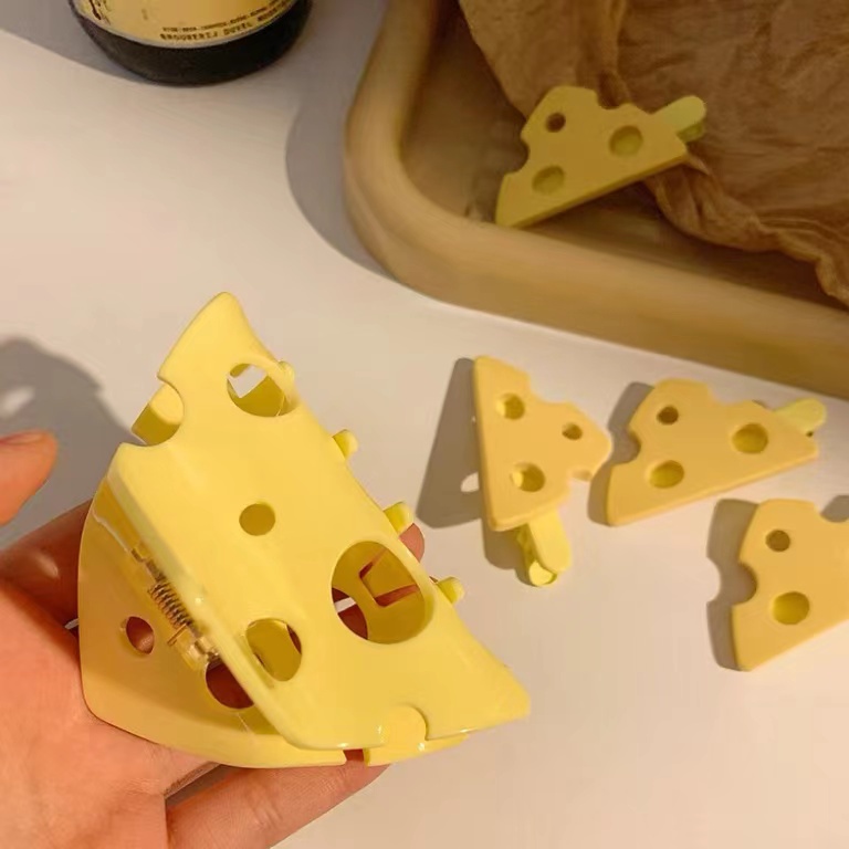 Kẹp Tóc Phô Mai Hình Mỏ Vịt Hoạt Hình Dễ Thương Vui Nhộn Trang Trí Bên Hông