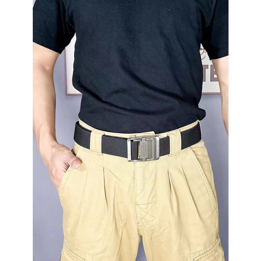 Thắt Lưng Vải canvas Khóa Đôi Thời Trang Cá Tính Cho Nam