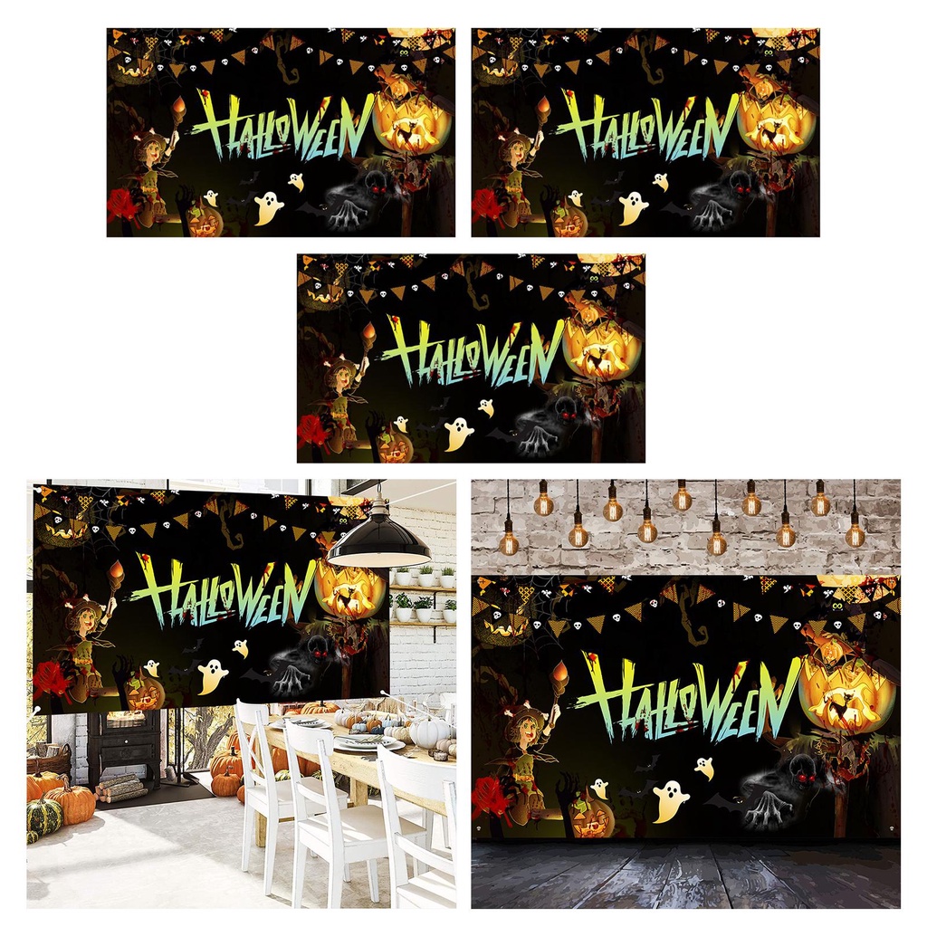 Banner Trang Trí Phông Nền Tiệc halloween Kinh Dị