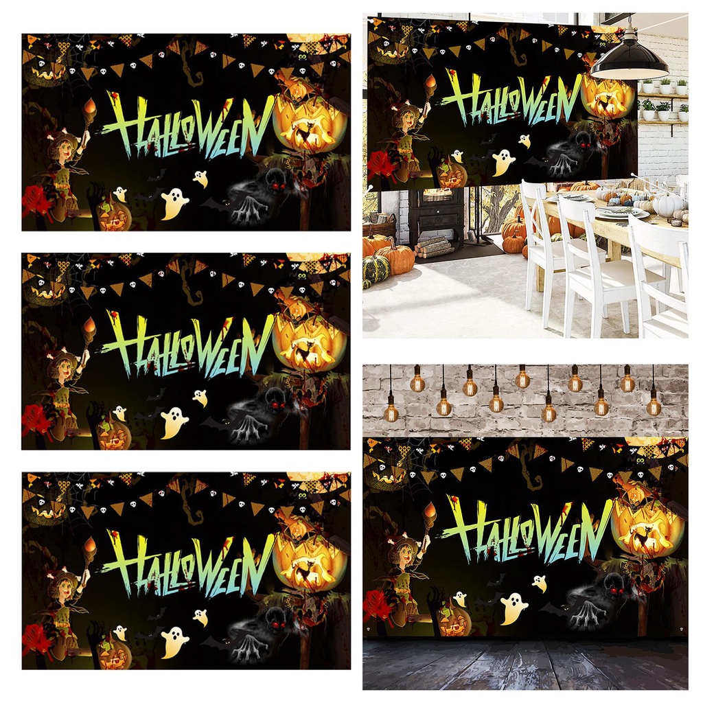 Banner Trang Trí Phông Nền Tiệc halloween Kinh Dị