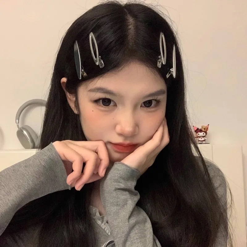 Mới set Kẹp Tóc Hình Ngôi Sao Màu Bạc y2k Ngọt Ngào Cho Nữ