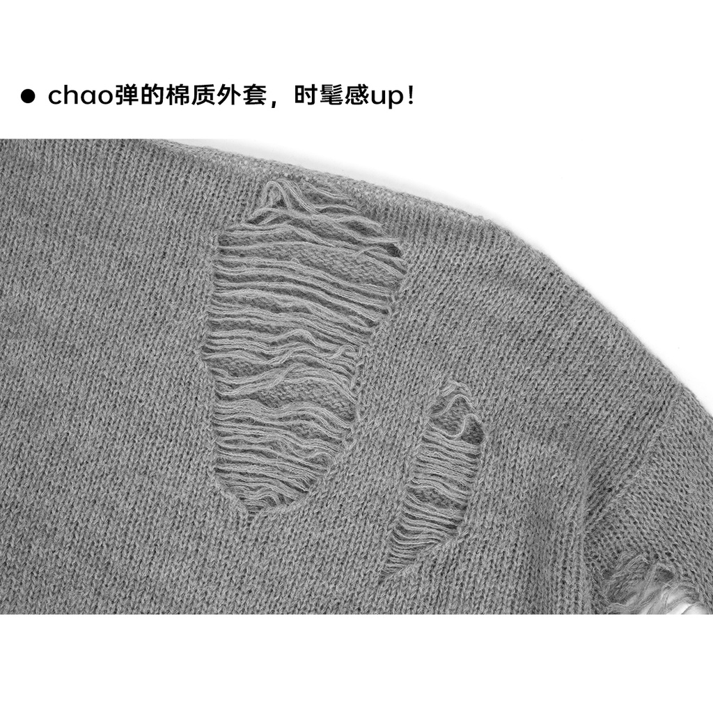 Set Áo Len Dài Tay Form Rộng + Áo Khoác Ghi Lê Màu Đen Thời Trang Dành Cho Nữ