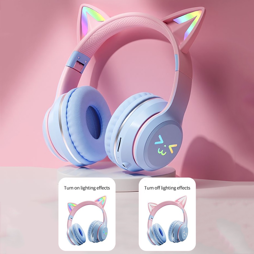 Tai Nghe bluetooth bt612 Hình Tai Mèo Dễ Thương