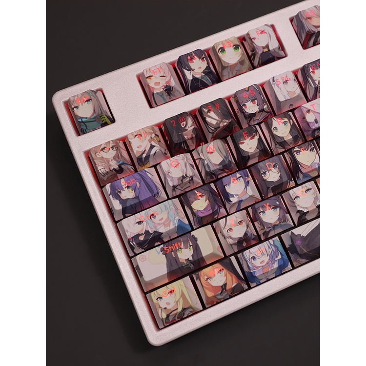 Bluearchive keycaps cherry profile anime Nhuộm Bàn Phím Cơ Màu Xanh Dương