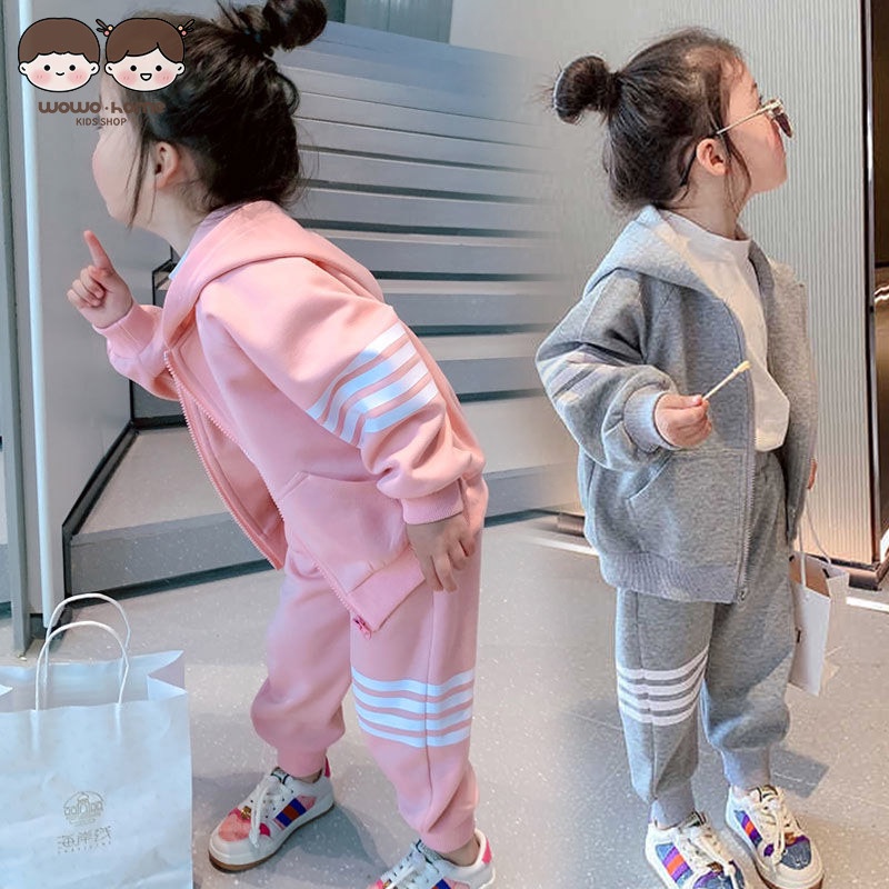 Set Đồ Thể Thao Gồm Áo Khoác cardigan Và Quần Dài Thời Trang Mùa Thu Cho Bé Gái