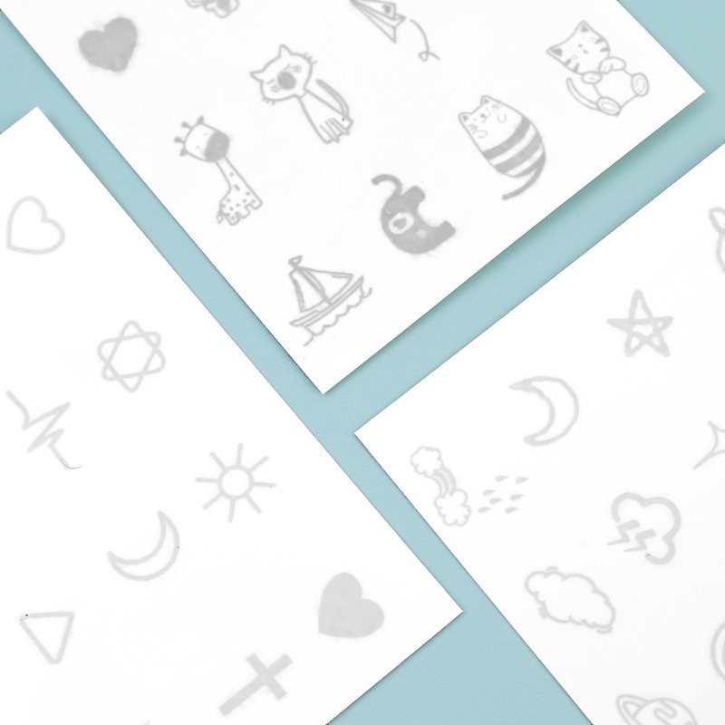 Miếng Dán Hình Xăm Tạm Thời Họa Tiết Hoạt Hình Dễ Thương Chống Nước Dùng Một Lần