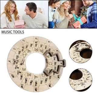 Wooden Melody Tool,Circle Wooden Wheel &Musical Educational Tool of Fifths Wheel