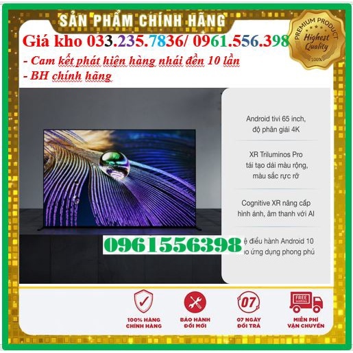 []Mới Android Tivi OLED Sony XR-65A90J 4K 65 inch - 65A90J - Mới 100%