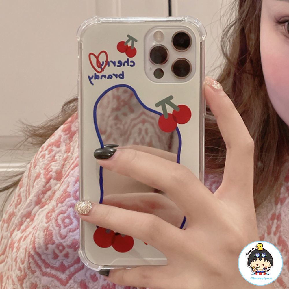 Ốp Điện Thoại TPU Mềm Chống Mồ Hôi Có Vòng Tay & Gương Trang Điểm Cho IPhone 13 12 11 14 Pro Max XS XR 8 7 Plus