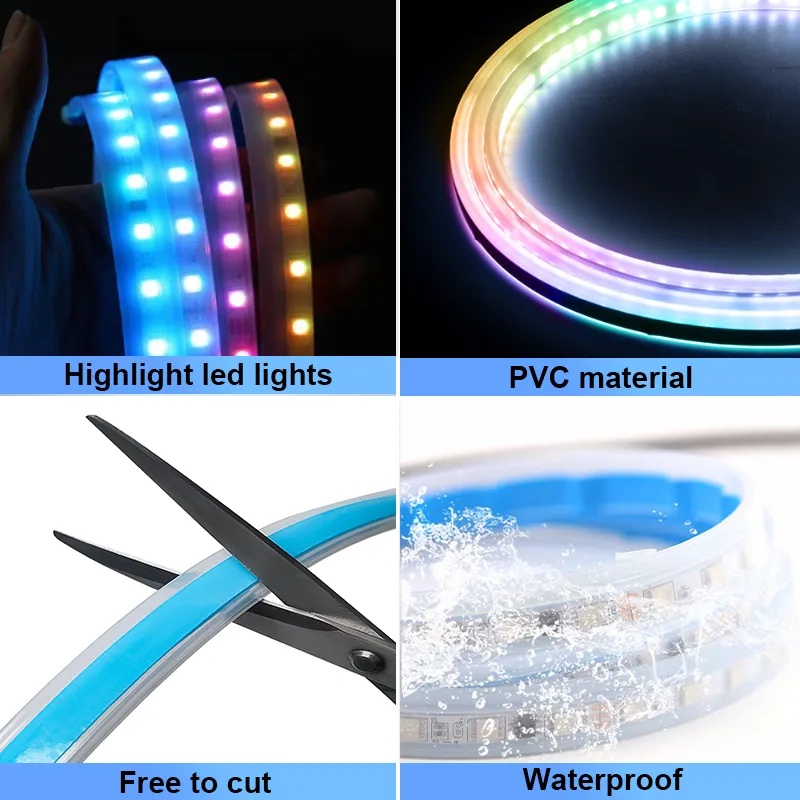 Dây Đèn led drl 12v Nhiều Màu Linh Hoạt Chống Thấm Nước Trang Trí Mui Xe Hơi