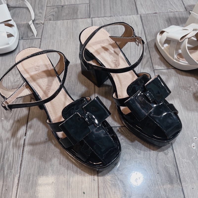 Sandal nơ quai rọ có đúp đôn 2cm và gót 9cm chuẩn size đẹp