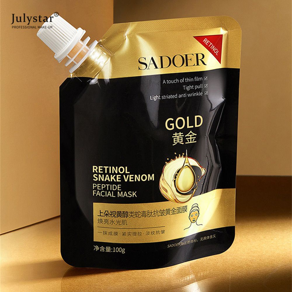 Retinol Snake Venom Peptide Anti Wrinkle Gold Facial Mask 100g Mặt nạ dưỡng ẩm làm săn chắc da Làm mờ nếp nhăn Loại bỏ quầng thâm để chăm sóc da mặt JULYSTAR