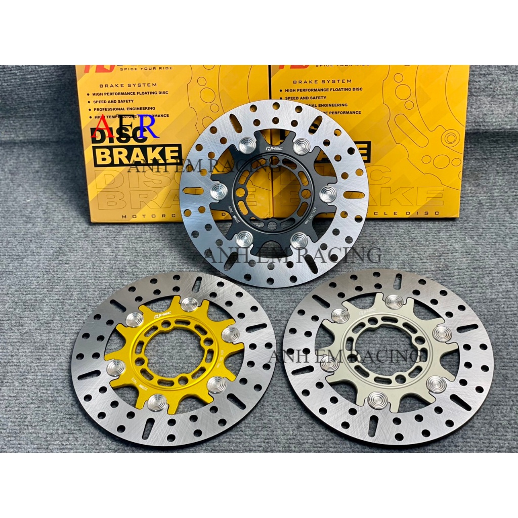 Đĩa Thắng Kiểng H2C 220mm chính hãng gắn xe máy Sirius Wave Dream Exciter đĩa 4 lỗ khâu INOX Siêu Chắc Chắn