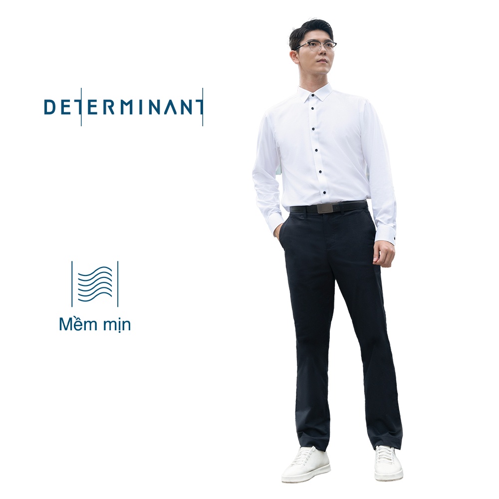 Áo sơ mi công sở nam DETERMINANT 100% cotton màu trắng BST E2023 - 202