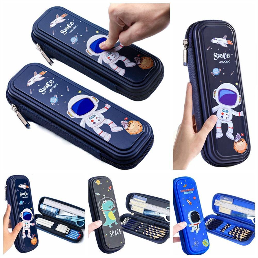 Mmluck Túi Đựng Bút Chì Sức Chứa Lớn Chống Thấm Nước Có Khóa Kéo Hình Phi Hành Gia Dễ Thương Cho Bé Trai Bé Gái