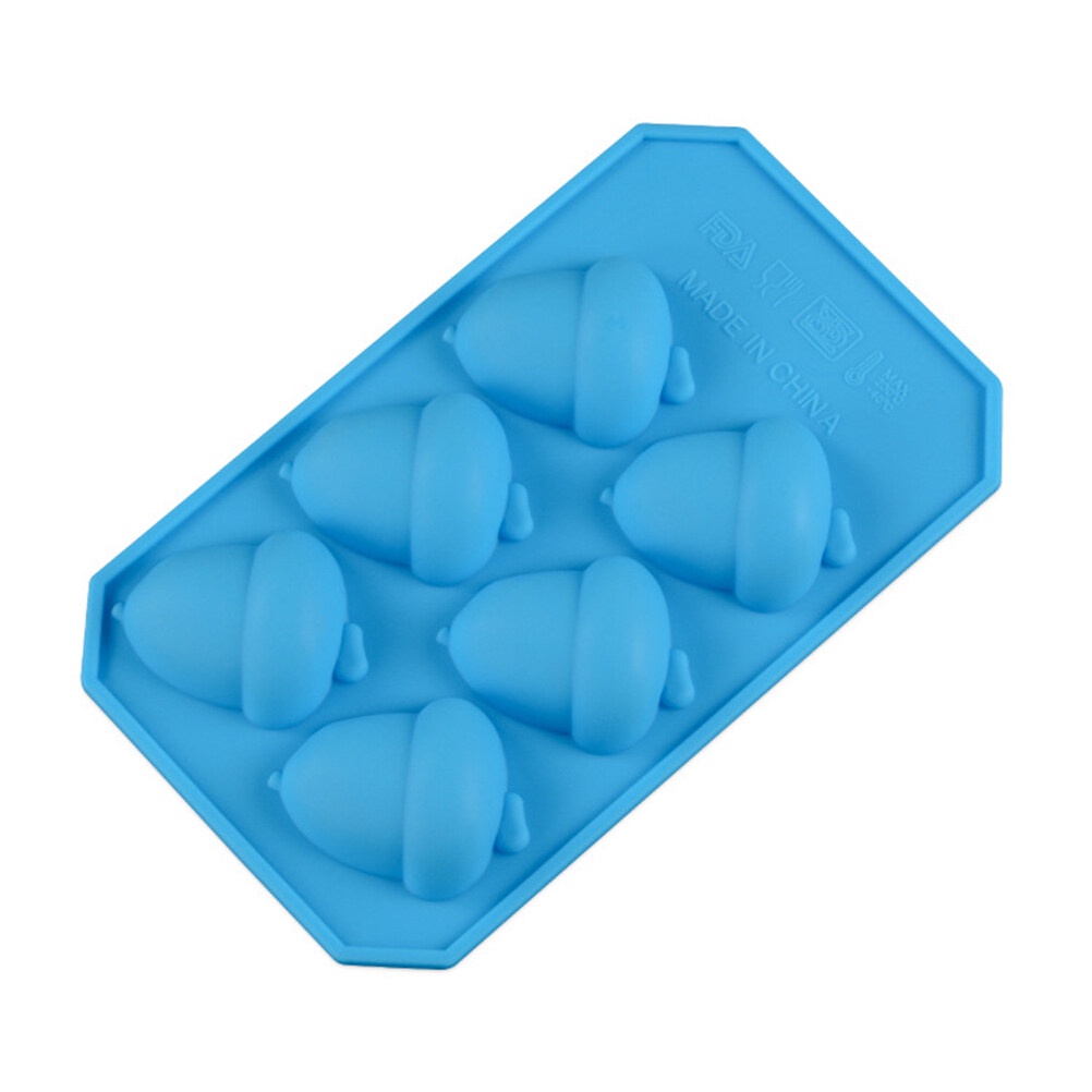 Hỗ trợ Bán buôn 6 Cell Silicone Acorn Pine Nuts Khuôn làm bánh cho Chocolate Jelly Candy Soap Ice Cu