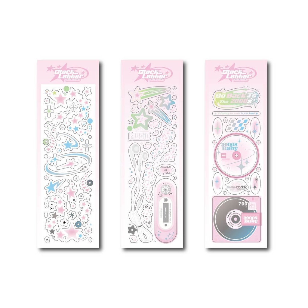 Millet Miếng Dán Trang Trí Sổ Tay / Thẻ Bằng Bạc Lấp Lánh y2k / mp3 diy