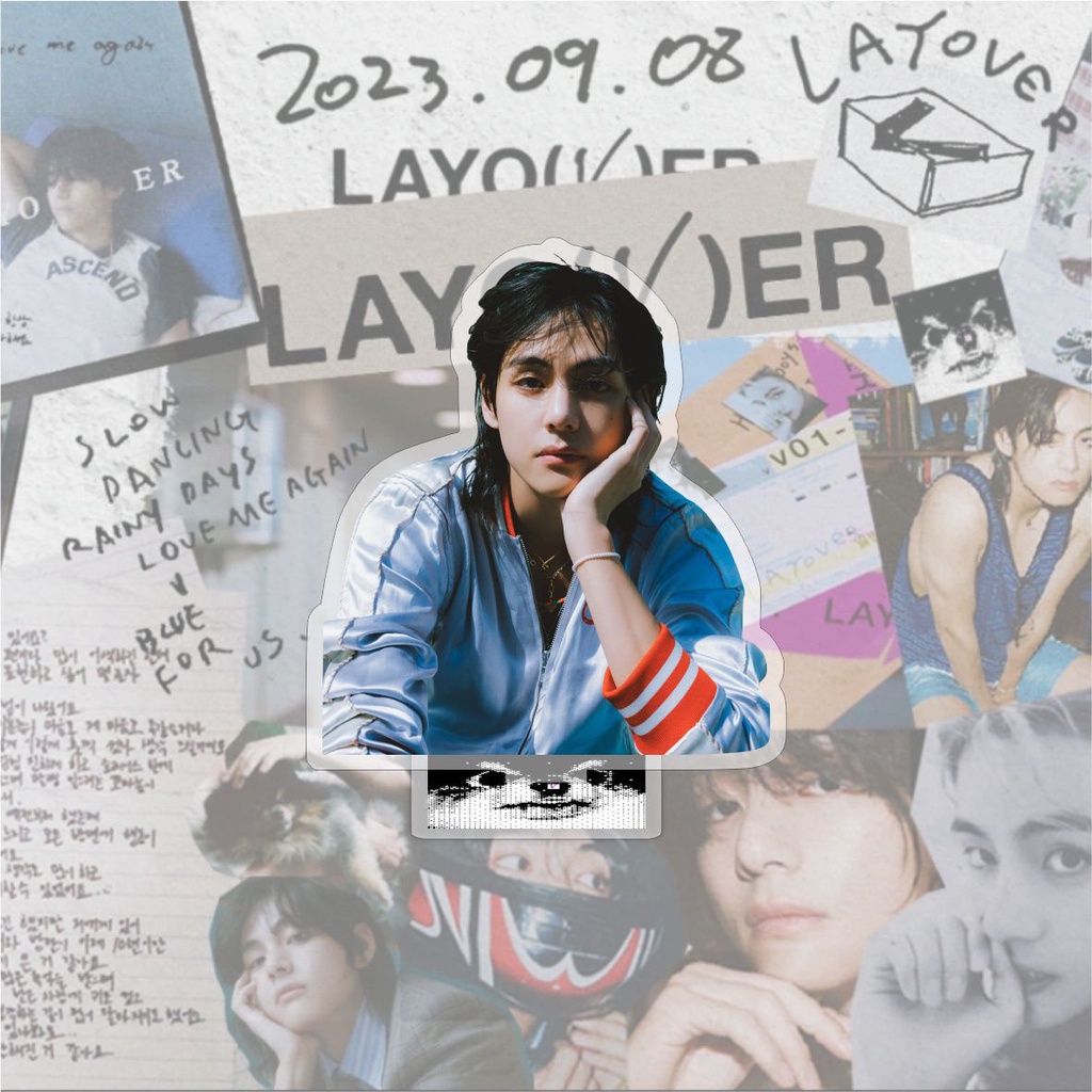 Album Ảnh Hai Mặt acrylic kpop v solo Mới Để Bàn Trang Trí