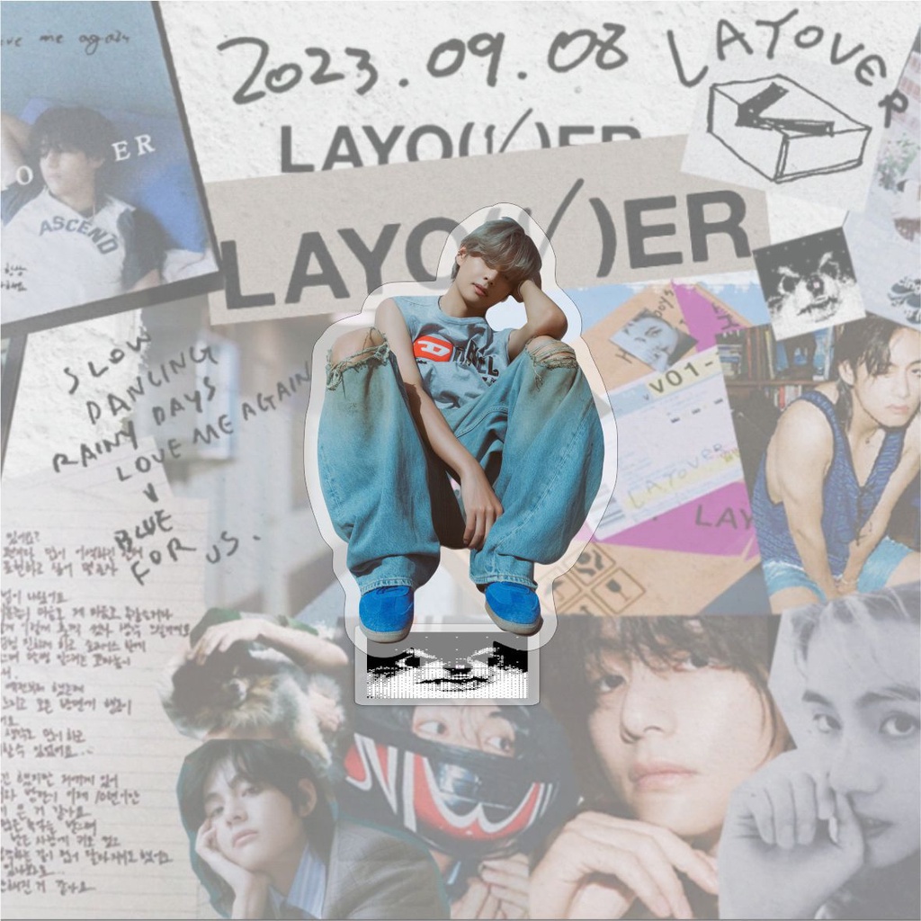 Album Ảnh Hai Mặt acrylic kpop v solo Mới Để Bàn Trang Trí