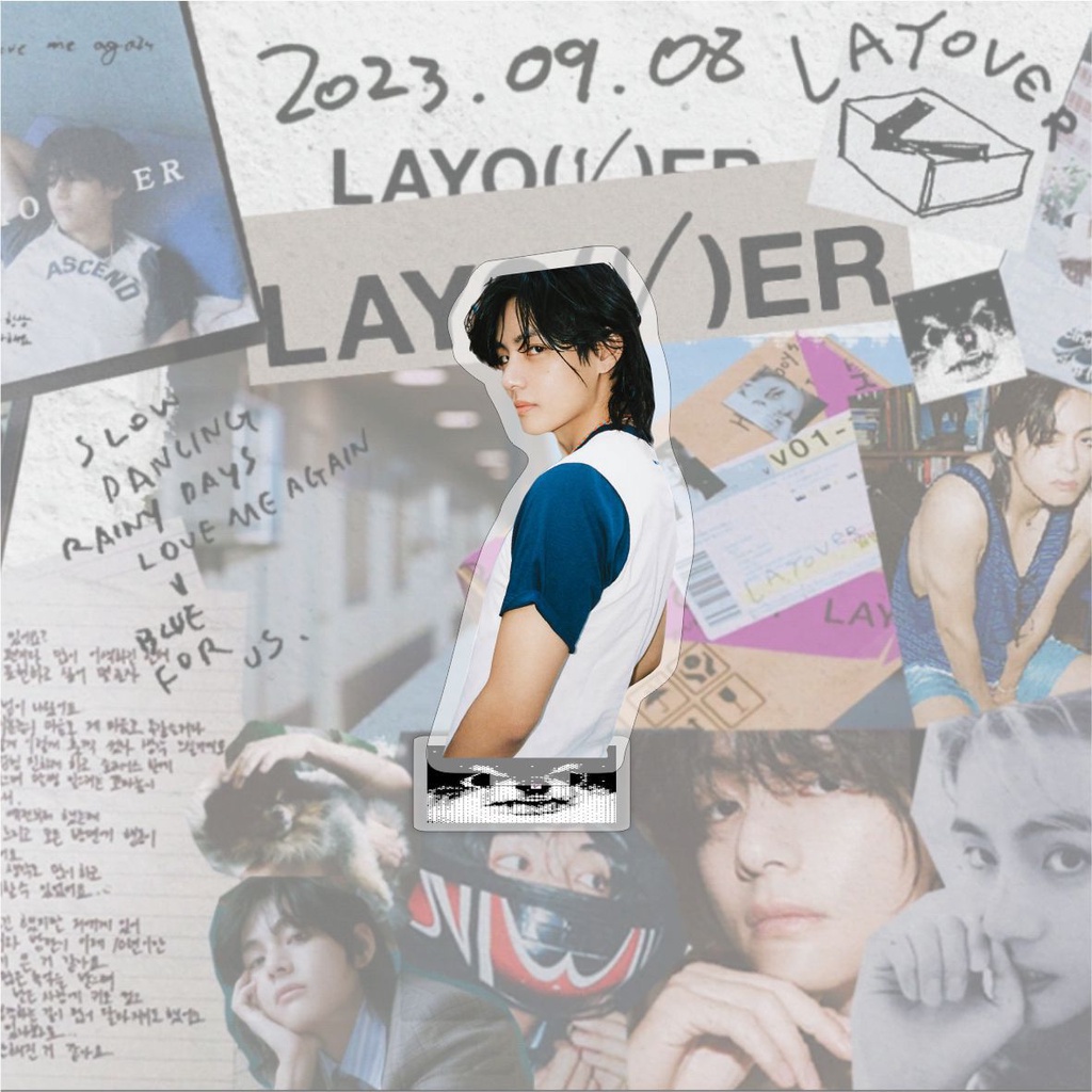 Album Ảnh Hai Mặt acrylic kpop v solo Mới Để Bàn Trang Trí