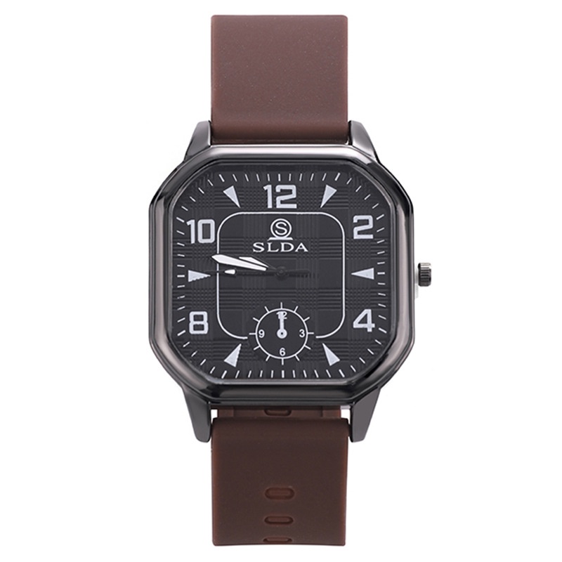 Đồng Hồ quartz Mặt Vuông Dây Da Phong Cách retro Cho Nam