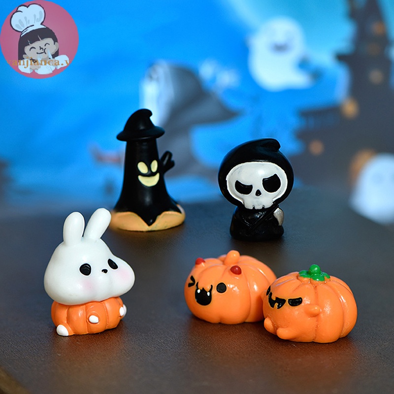 Yanca 1 Mô Hình Bí Ngô Ma Cà Rồng halloween mini Bằng Nhựa resin Thủ Công Trang Trí Nhà Cửa vn