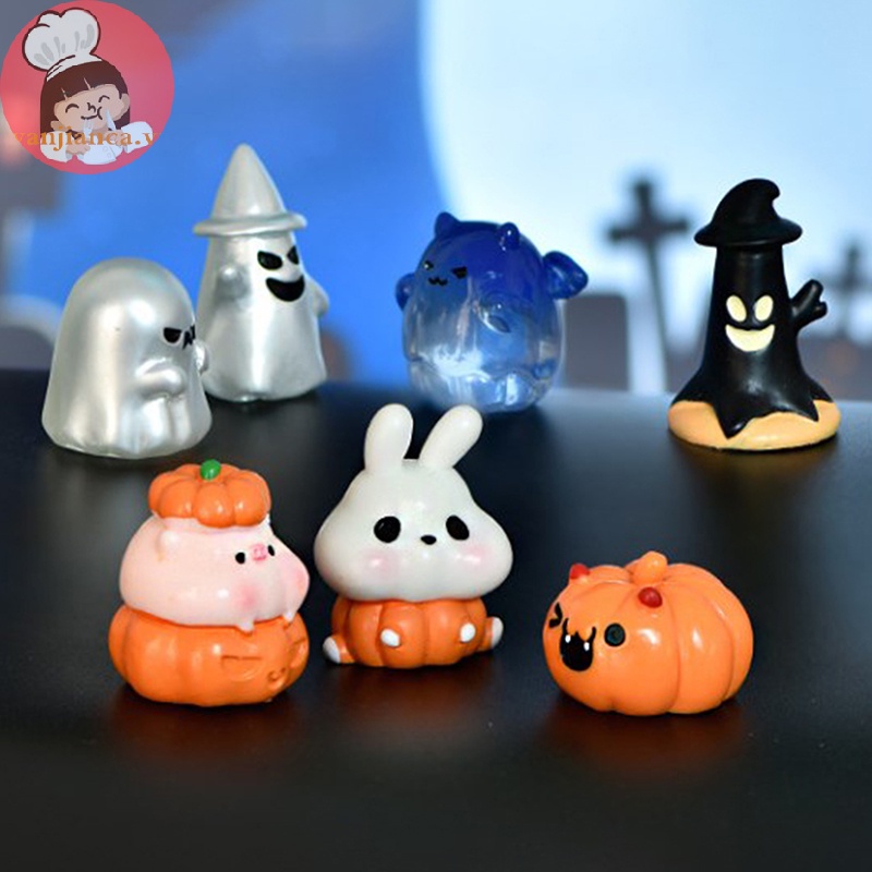 Yanca 1 Mô Hình Bí Ngô Ma Cà Rồng halloween mini Bằng Nhựa resin Thủ Công Trang Trí Nhà Cửa vn