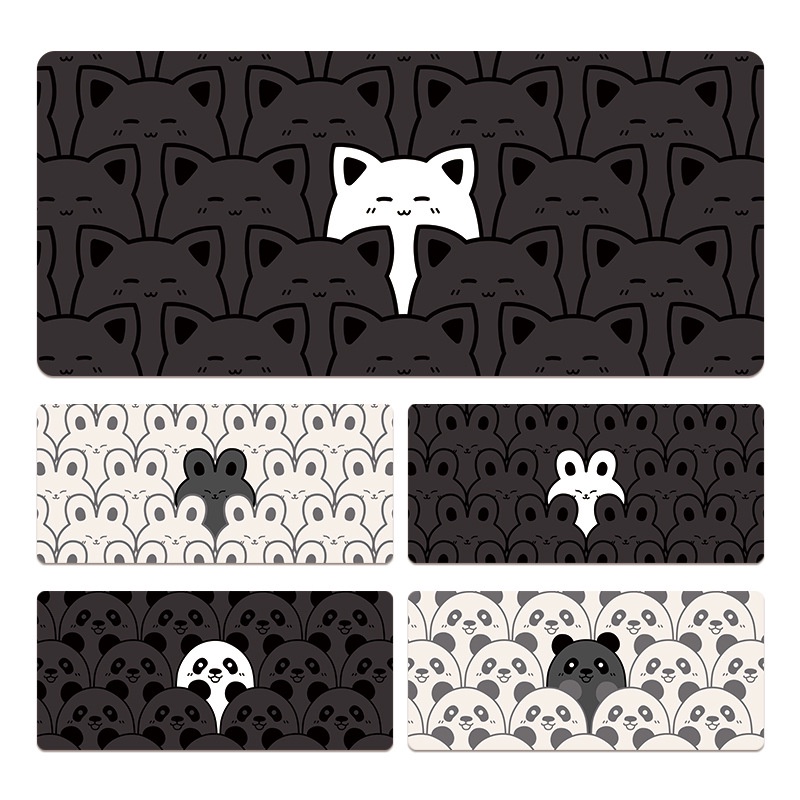 1 Tấm Lót Chuột Và Bàn Phím Máy Tính Hình Mèo Dễ Thương 800 * 300 * 2mm