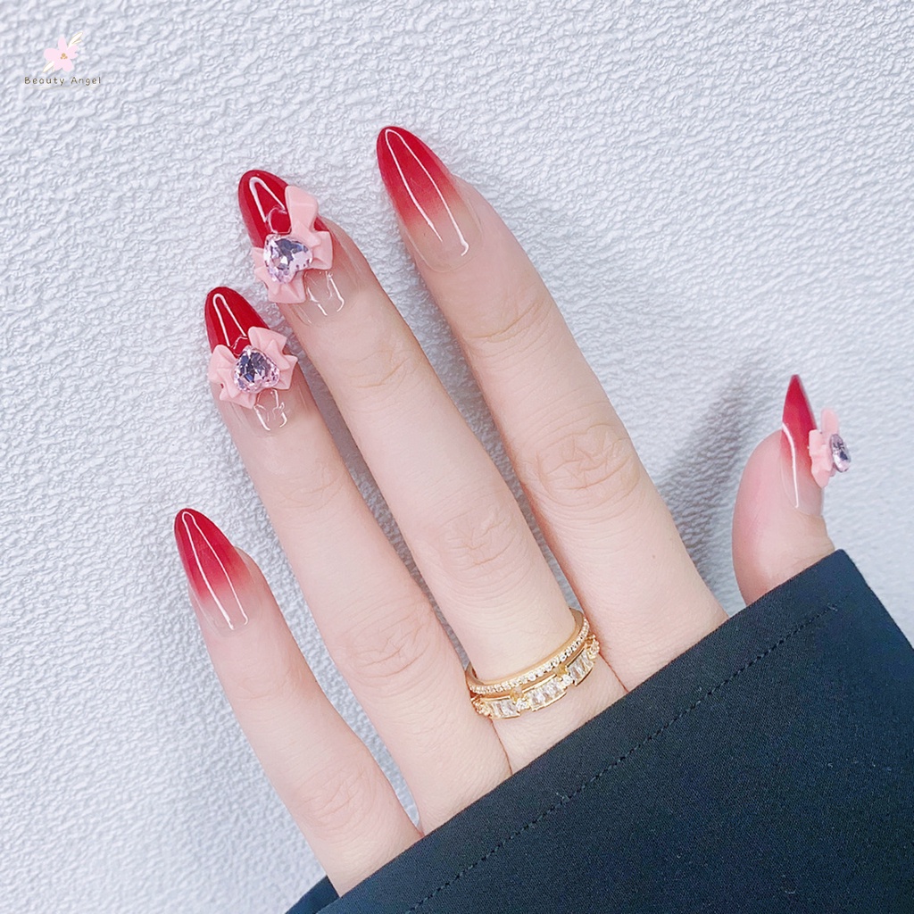 Móng Tay Giả Màu Sắc gradient Chống Thấm Nước Dễ Tẩy Trang