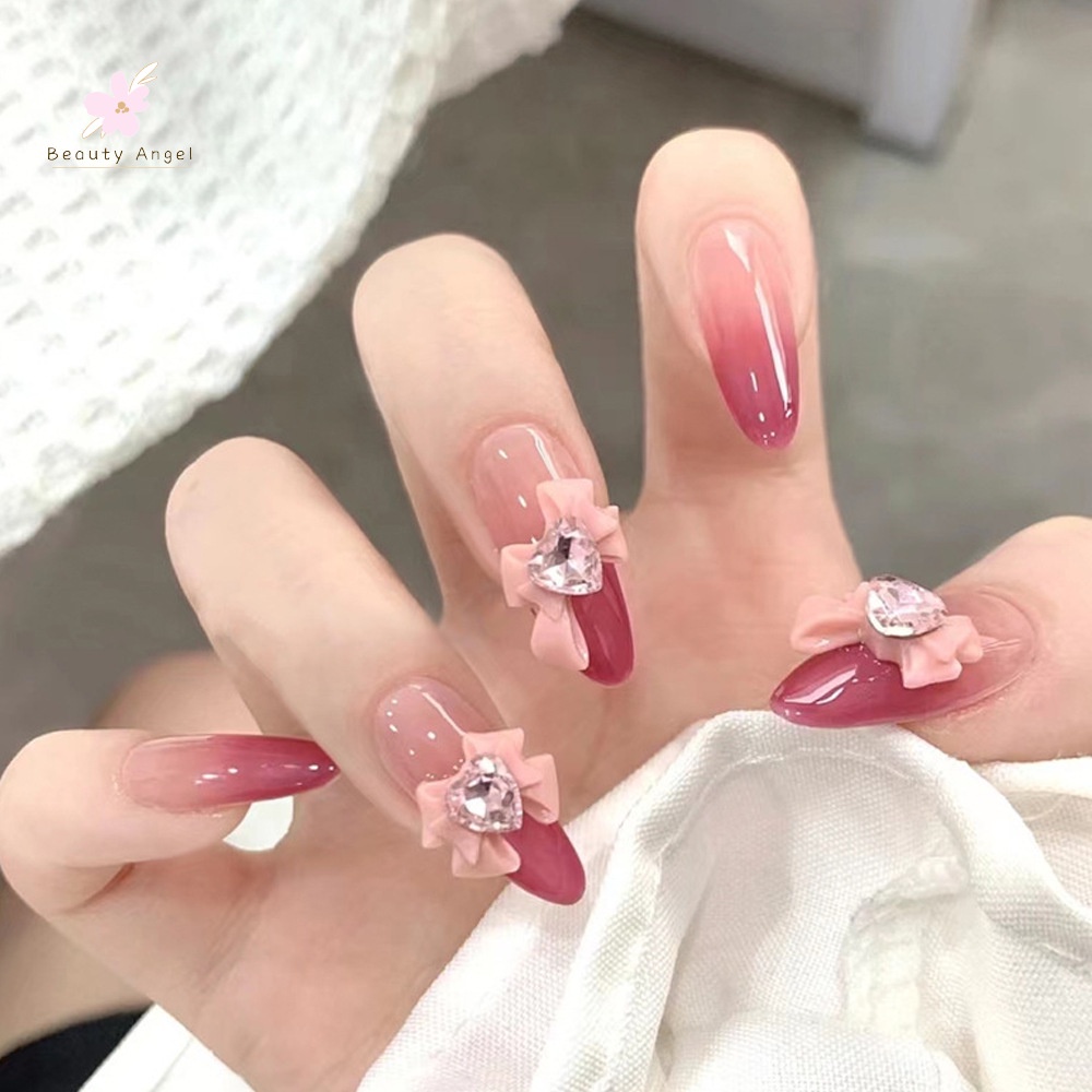 Móng Tay Giả Màu Sắc gradient Chống Thấm Nước Dễ Tẩy Trang