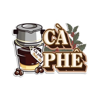 Decal decal chống nước - cà phê sữa đá - bạc xỉu - trang trí dán quán trà sữa - cà phê - quán ăn - dán tường - tủ - kính
