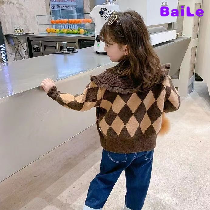 Áo Khoác cardigan Len Phong Cách Hàn Quốc Thời Trang Xuân Thu Cho Bé Gái