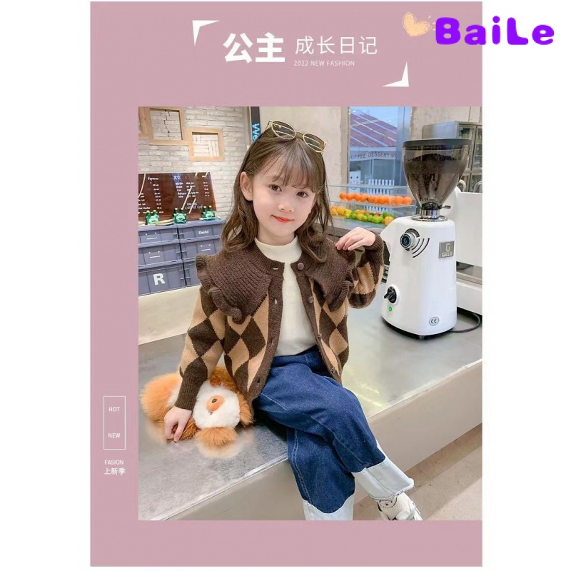 Áo Khoác cardigan Len Phong Cách Hàn Quốc Thời Trang Xuân Thu Cho Bé Gái