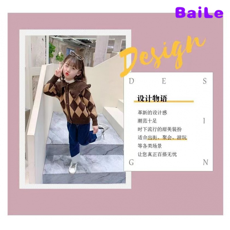 Áo Khoác cardigan Len Phong Cách Hàn Quốc Thời Trang Xuân Thu Cho Bé Gái