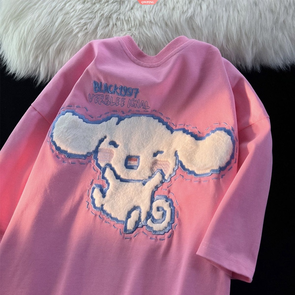 Áo Thun 100% cotton Tay Ngắn In Hoạt Hình sanrio kawaii cinnamoroll Thời Trang Mùa Hè Cho Nữ
