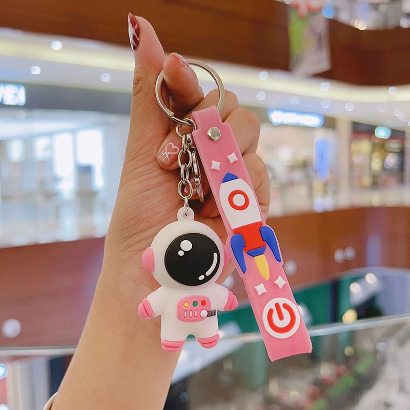 Búp Bê Phi Hành Gia Bằng Cao Su pvc Mềm Có Đèn Nhấp Nháy Dễ Thương Trang Trí Balo Đi Học