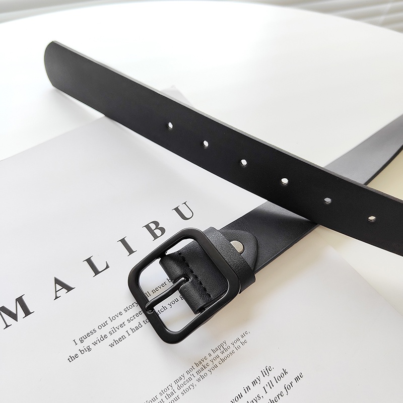 Thắt Lưng Thời Trang Màu Đen Phong Cách Hàn Quốc