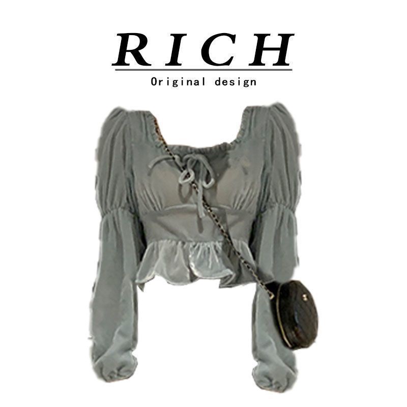 Áo Kiểu Tay Dài Cổ Thuyền Ôm Dáng Phong Cách Phương Tây Thời Trang Cho Nữ