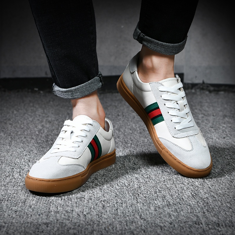 Mới Giày Thể Thao Nam Vải Da Sang Trọng