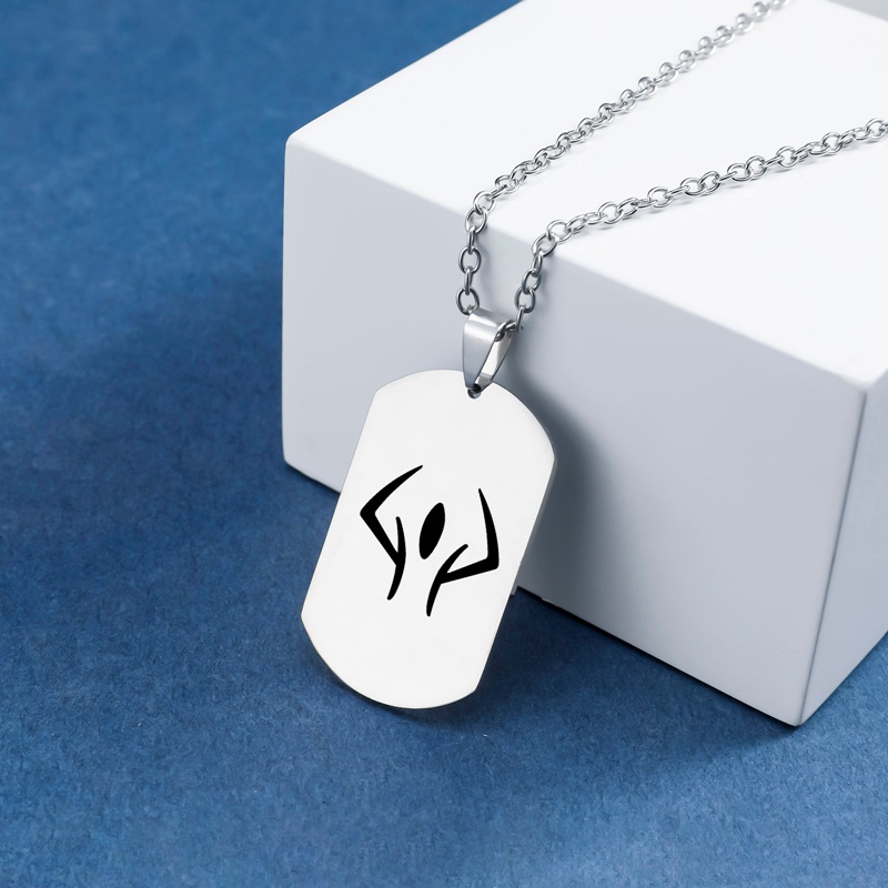 Diamd Vòng cổ Thép Không Gỉ Mặt Hình jujutsu kaisen Phong Cách Quân Đội